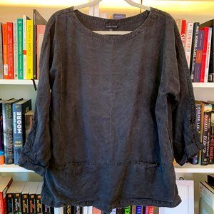 Eileen Fisher Smock Tunic in Gray/Black